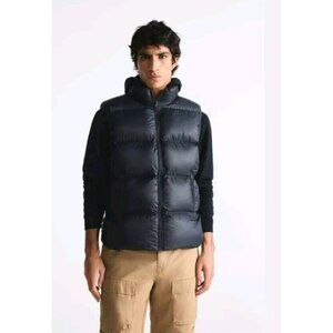 Zara Vest Mens XL Puffer  Padded Warm Polyester Lightweight Blue 4302 314